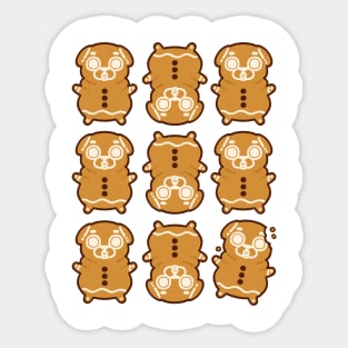 Gingerbread Puglie Sticker